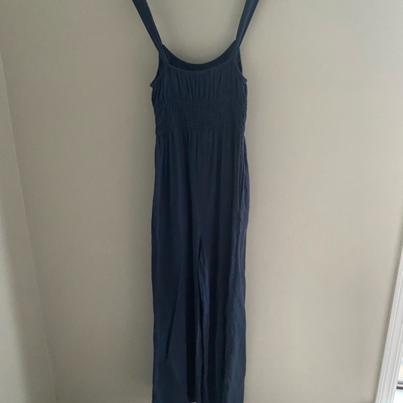 Madewell Navy Blue Linen-Blend Sophie Tank Wide-Leg Jumpsuit Size XS - Picture 7 of 7